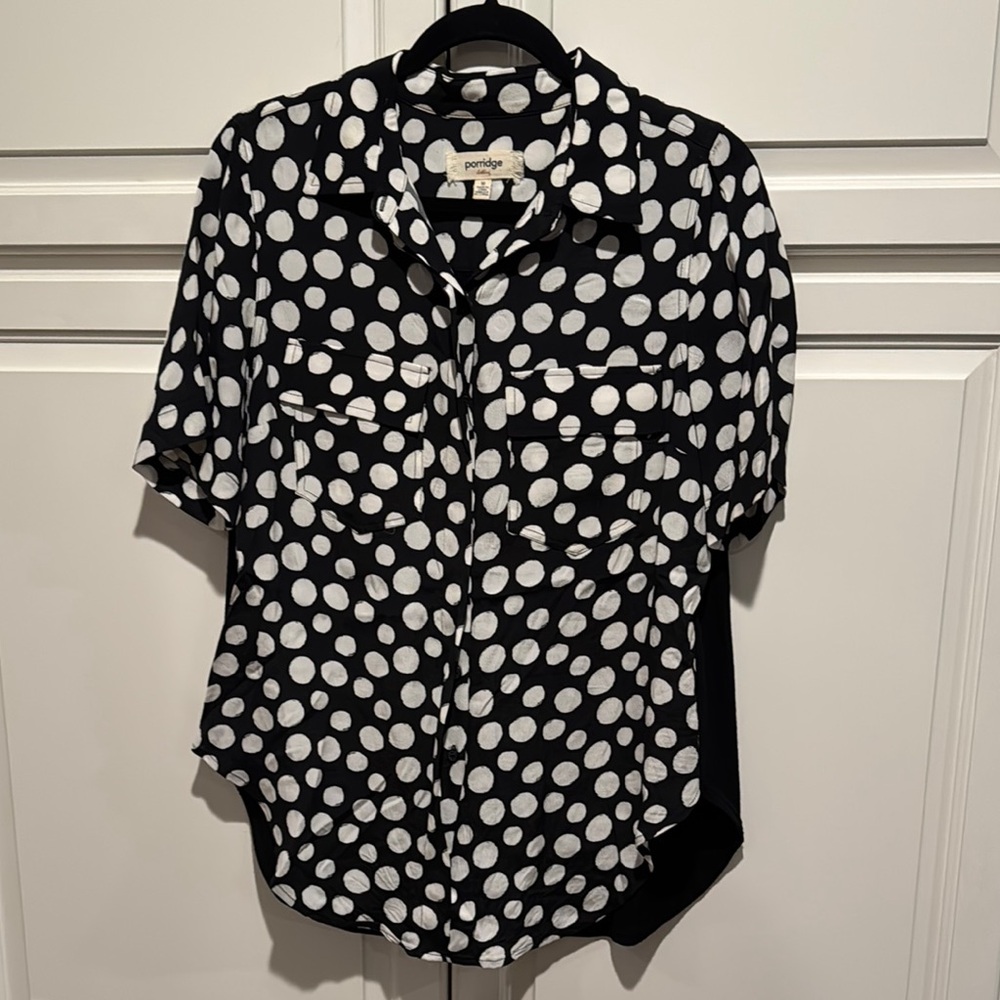 Porridge Black and White Polka Dot Blouse